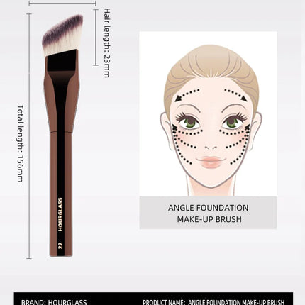 HOURGLASS Angled Liquid Foundation Brushes Foundation Cream Brush Blush Brush  Base Make Up Tool-022
