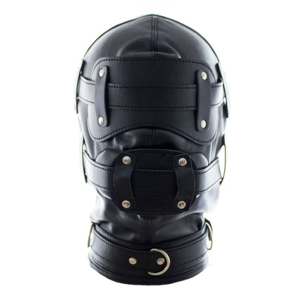 Thierry Bondage Slave Sensory Deprivation Hood with Penis Gag Blindfolds, Fetish Sex Toys for Adult Couples SM Game Roleplays