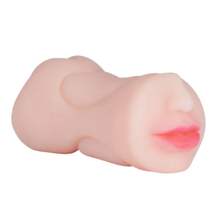 Male Masturbator Soft Rubber Realistic Texture Oral Deep Throat Stimulator  Mouth/Vagina/Anal 3 Channel Adult Sex Toys for Men
