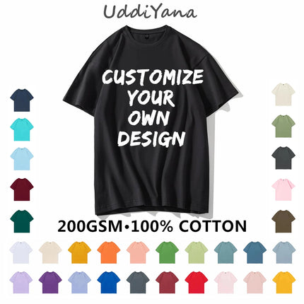 100% Cotton Custom T-Shirt Quality Fashion Women & Men Top Tee Workwear Design Brand Logo Print Clothes Souvenir Team Clothing