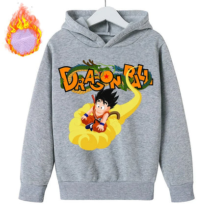 New Dragon Ball Z Hoodies Children's Goku Fleece Sweatshirt Y2k Trendy Plush Hoodie Anime Pattern Clothes Clothing for Boys Gift