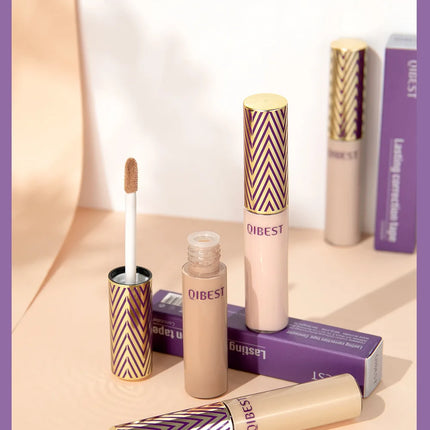 QIBEST Concealer Waterproof and Sweat Resistant Long Lasting Concealer Blush Cover Stains Acne Marks and Fade Dark Circles