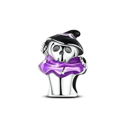 925 Sterling Silver Inlaid Heart-Shaped Beads & Rose Dangle Charm Fits Snake Bracelet Boutique Necklace Purple Pendant Gift