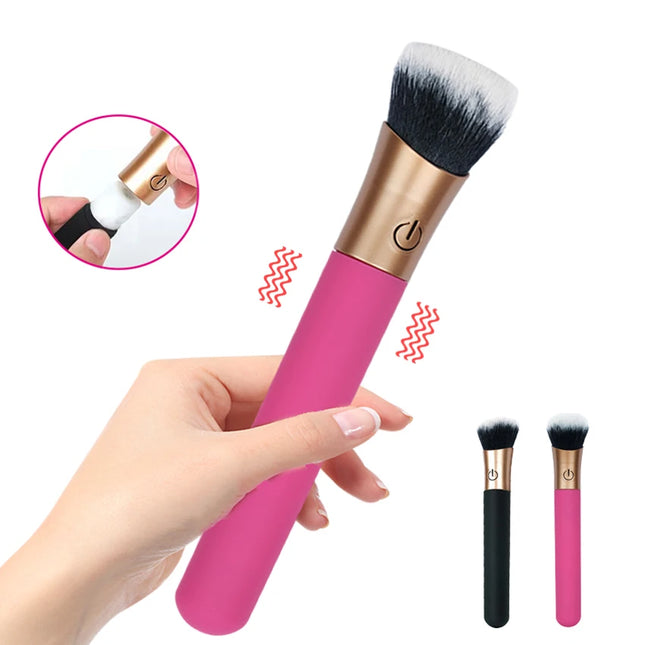 Electric Vibration Rechargeable Makeup Brush Vibrator Tools Cosmetic Brush Foundation Blush Loose Powder Brush Beauty Tools 18+