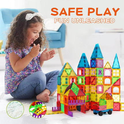Children's Magnetic Building Blocks Set, Stem Educational Toy, Stacking and Puzzle Set, Birthday and Holiday Gift, Creative Play