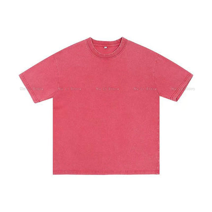 250gsm Men's Washed Vintage T-Shirts Street Hip Hop Retro Punk T Shirt Women Harajuku Casual Cotton Short Sleeve Acid Wash Tops