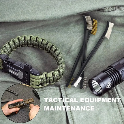 Double-end Steel Wire Brush & Nylon Pick Set Universal Hunting Gun Cleaning Kit Tactical Rifle Gun Cleaning Tool