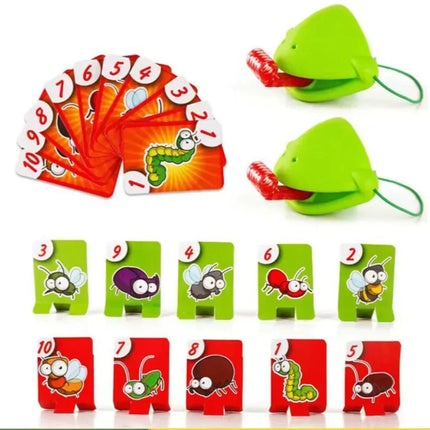 Frog Lizard Mask Tongue Wagging Game Lick Cards Stress Relief Funny Desktop Puzzle Toy Kids Family Party Interactive Gift
