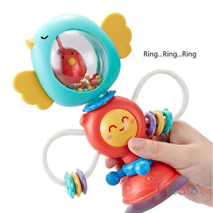 Baby Animal Style Suction Cup Rotating Toys Baby Toys Birthday Gift Bath Toys Educational Dining Table Toys for Baby 0 12 Months