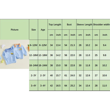 Kids Sweatshirt Long Sleeve Turn-down Collar Plaid Embroidery Hoodie Pullover Easter Clothes for Boys Girls