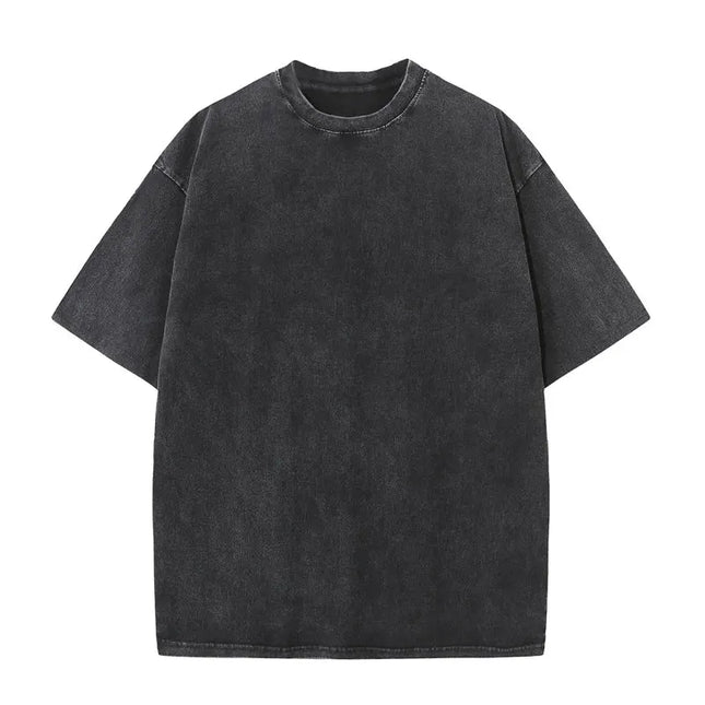 Summer 230g Retro Heavyweight Pure Cotton Round Neck T-shirt Custom Washed Loose Short Sleeved Oversize Men's Top