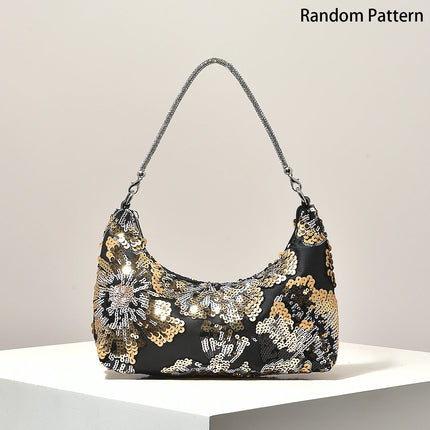 Shoulder Bag,Floral Pop,Sequin Bag,Embroidery,Gala Night,Party Outfits,Prom Bag,Wedding Items,Elegante,Valentine,Random Pattern