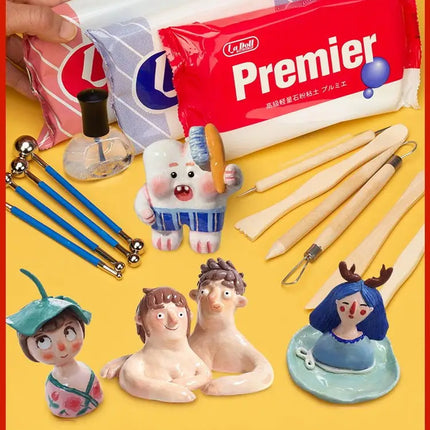 Air Dry Clay and Sculpturing Tool Children's Modeling Clay Plasticine Toy Polymer Clay for Model Craft Clay Slime Doll Figure