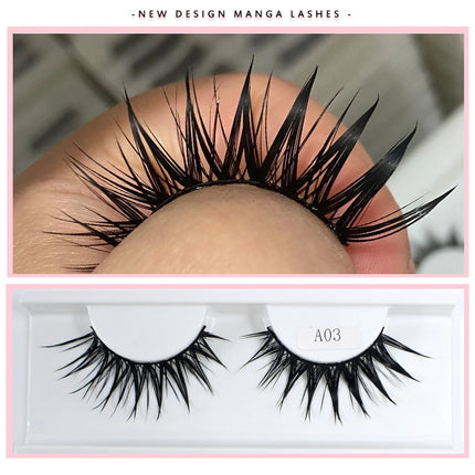 RED SIREN Eyelashes New Design Wet Manga Lashes Korean Makup Fashion Long Thick Natural Fake Eyelashes