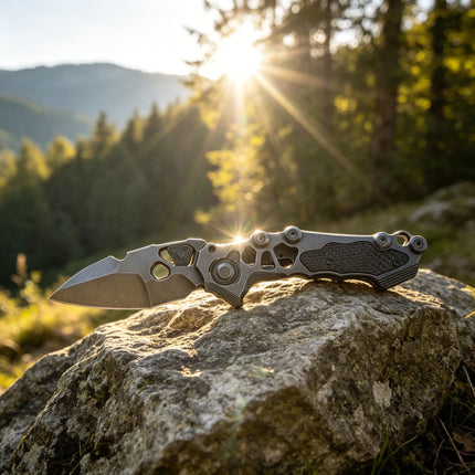 Mechanic - Complex CNC precision-engraved heavy-duty folding knife, made of D2 steel, EDC personalized collection knife