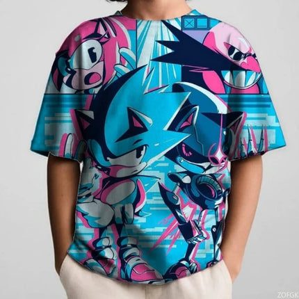 Kids' Anime Superhero T-Shirt - Casual Summer Apparel