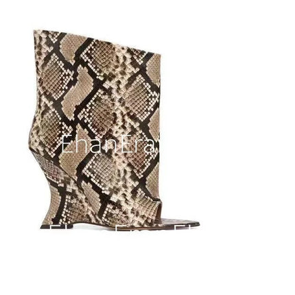 SoleLadies' Spring/Summer New Fish Mouth Slope High Heel Short Boots with Pointed Toe Exposed Cool Boots, Mid Top Boots
