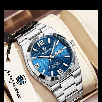 PAAZOMU Sport Luxury Men's Wristwatch High Quality Waterproof Luminous Watch For Men Fashion Date Week Quartz Men's Watches Reloj