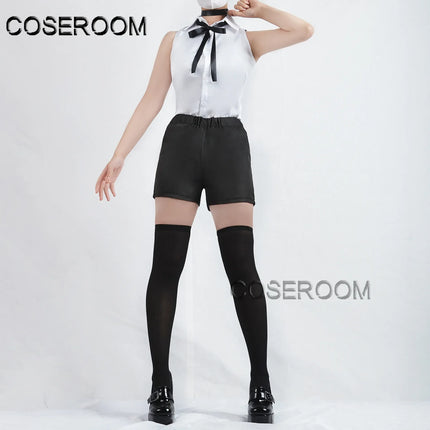 Chainsaw Reze Cosplay Costume Outfits Shirt Tie Short Wig Neck Ring Women Anime Uniform Halloween