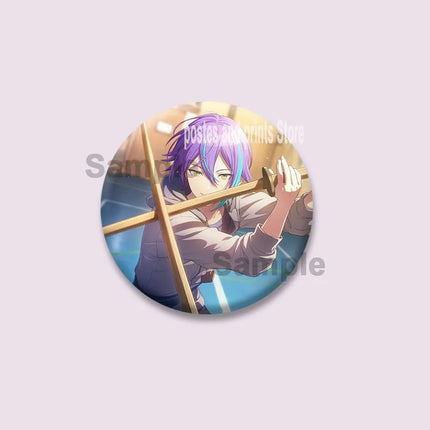 Anime Game Character Kamishiro Rui Pins PJSK Cartoon Round Brooches on Backpack Shirt Accessories Jewelry Badge Gift for Friends