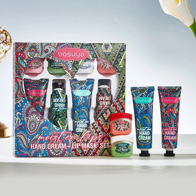 8-piece Lipstick + Hand Cream Set, Fruit Flavor, Long-lasting Hydration, Light and Non-Greasy, Daily Care, Christmas Gift