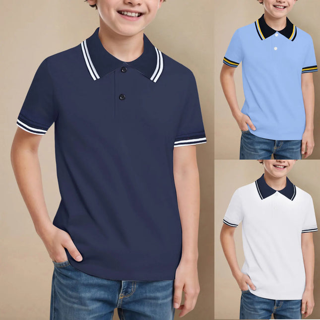 Neck Sleeve Boys Comfortable And Breathable Short Sleeved T Shirt Casual And Versatile Top ملابس اطفال