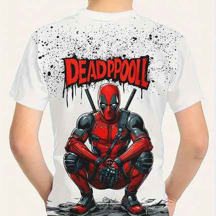 MARVEL Deadpool Boys Girls Graphic T-Shirt 3D Cartoon Print Summer Casual Short Sleeve Tee Kids Superhero T shirt