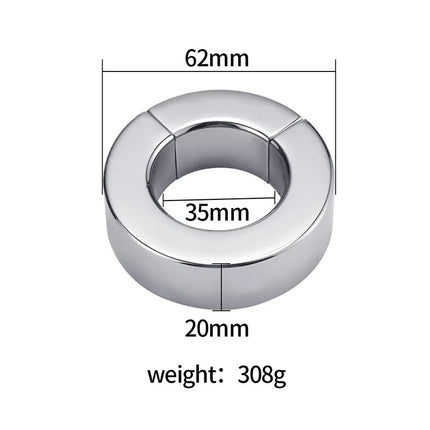 Stainless Steel Magnetic Ball Stretcher Heavy Silver Penis Ring Cock Weighted Exercise Scrotum Pendant Male Bondage Sex Toys
