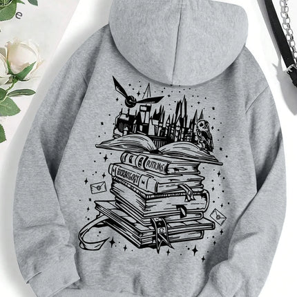 A Funny Book Printed Sweatshirt Women Harajuku Casual Loose Hooded Fashion Soft Comfortable Hoodies Autumn Warm Female Clothes