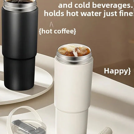Large Capaci Cerc Inner Lid Insulated Mug Portable Car Coffee Cup Sports Water Bottle Fem High Aesthetic Value