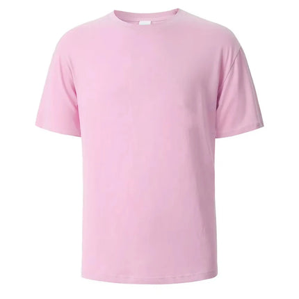 500/300g Heavy-duty White Pure Cotton T-shirt Thickened Ribbed Round Neck Short Sleeves Double-stitched Half Sleeve Tees