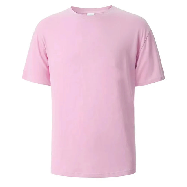 500/300g Heavy-duty White Pure Cotton T-shirt Thickened Threaded Round Neck Short Sleeves Three Needle Half Sleeve Tees