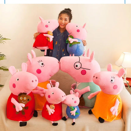 New Peppa Pig and George family cartoon plush toy dolls, blue and pink pig dolls, festival gifts, dolls, birthday gifts