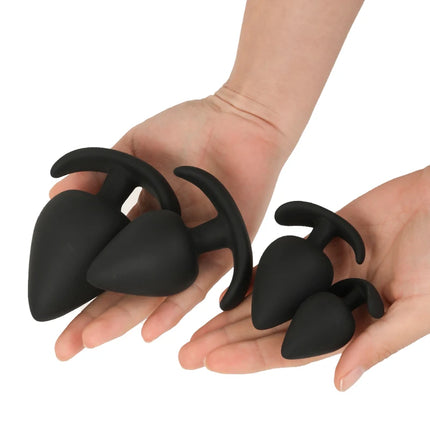 4 Sizes Anal Plug Safe Silicone Round Anal Butt Plug Unisex Wearable Stopper Adults Sex Toys for Men/Women Trainer for Men/Women
