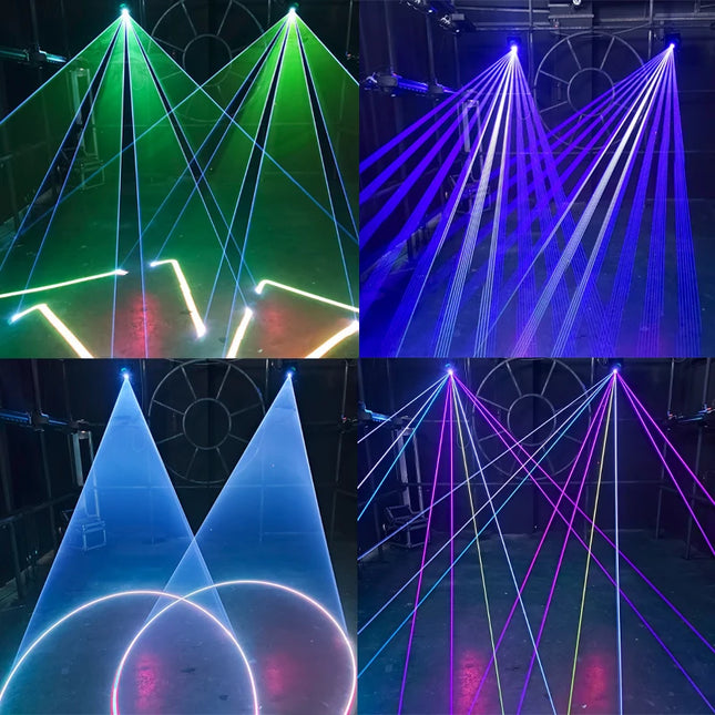 4W 6W 8W Stage 3D Animation Scanner RGB 20Kpps Laser Light with ILDA APP DMX for Bar Disco Christmas Party Wedding Show Light