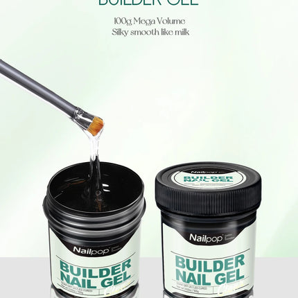 Nailpop Professional Builder Gel UV Hard Gel for Nail Strengthen Quick Building Long Lasting Soak Off Extension Gel 30/100g