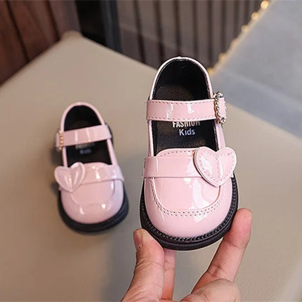 Crystal Girls Flats Shoes Kids Leather Shoes Baby Toddler Anti-Slippery Casual Footwear Child Single Shoes Infant First Walkers