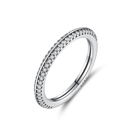 Original 925 Sterling Silver Ring Love Heart Wishbone Moon Sun Rings Crystal Rose Gold For Women Wedding Gift Luxury Jewelry