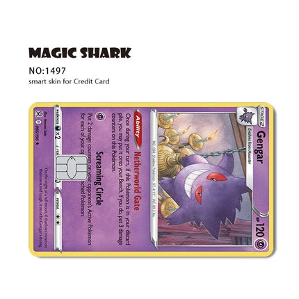 New Bulbasaur Pikachu Charmander Squirtle Mew Gengar Pokemons PTCG Film Skin Cover Sticker for Credit Debit Card
