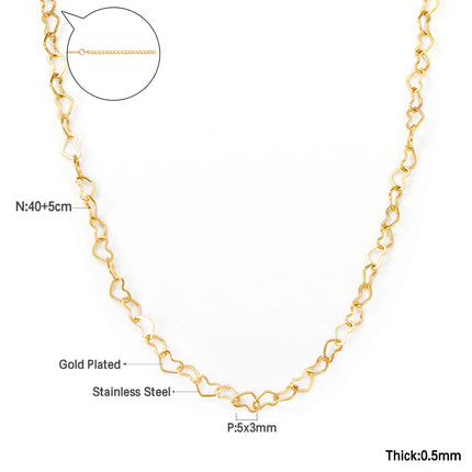 LUXUKISSKIDS Fashion Collier Simple Heart Girls Pendant Necklace Small Love Shape Stainless Steel Hearts Clavicle Choker Jewelry