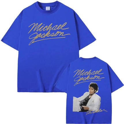Michael Jackson King of Pop Bad Era Tour T-shirts Men Women Fashion Hip Hop Y2K Short Sleeve T-shirt Casual Cotton Oversized Top