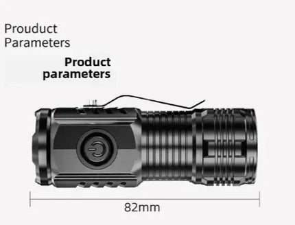 Portable Mini LED Flashlight Powerful 3*Wick Small Pocket Torch USB Rechargeable Strong Light Lantern Super Bright Cap Clip Lamp