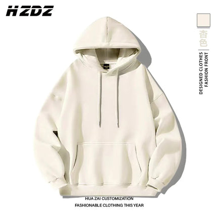 Solid-color Men Women Pullover Hoodie Outdoor Street Casual Fashion Sport Loose Versatile Comfort Autumn Winter Sweatshirt Top