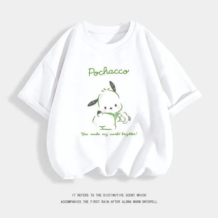 Pure Cotton Children's T-shirt 2026 Cute and Fun Pacha Dog Cartoon Printed Western-style Parent-child Outfit for Boys and Girls
