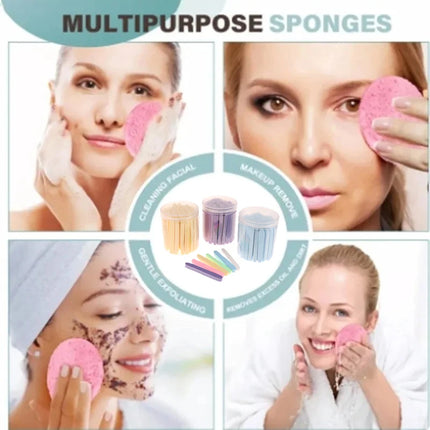 50pcs Compressed Face Wash Wash Face Sponge Clean Face Disposable Powder Puff Face Cleansing Cotton Pad Cleansing Beauty Strip
