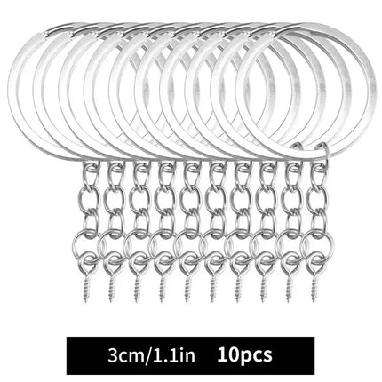 Metal Keychain Kits Metal Key Ring with Jump Rings/Lobster Clasp/Screw Pins Connector Accessories for DIY Jewelry Making