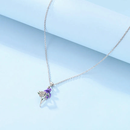 925 Sterling Silver Necklace Dreamcatcher Painting Plate Butterfly Necklace Fit Original Charms Fine Jewelry DIY Women Fashion
