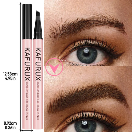 6 Colors 1PC Brown Eyebrow Pen Waterproof 4 Split Tip Black Eyebrows Pencil Liquid Eye Brow Makeup Lasting Cosmetic for Gifts