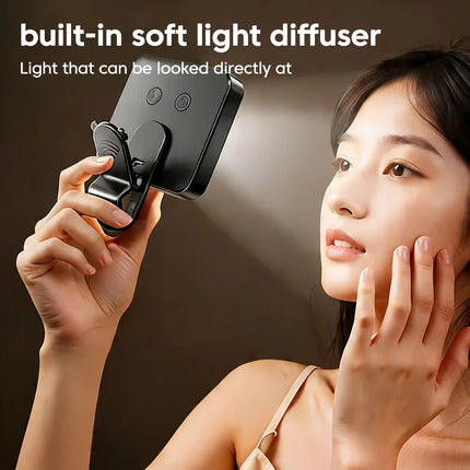 Mini LED Fill Light Portable Pocket Clip Lamp USB Rechargeable for iPhone Android iPad Laptop Video Vlog Live Photography