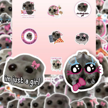 10/30/60pcs Kawaii Cartoon Sad Hamster Meme Stickers Cute Decoration Sticker Luggage Scrapbook Phone Graffiti Decal for Kids Toy